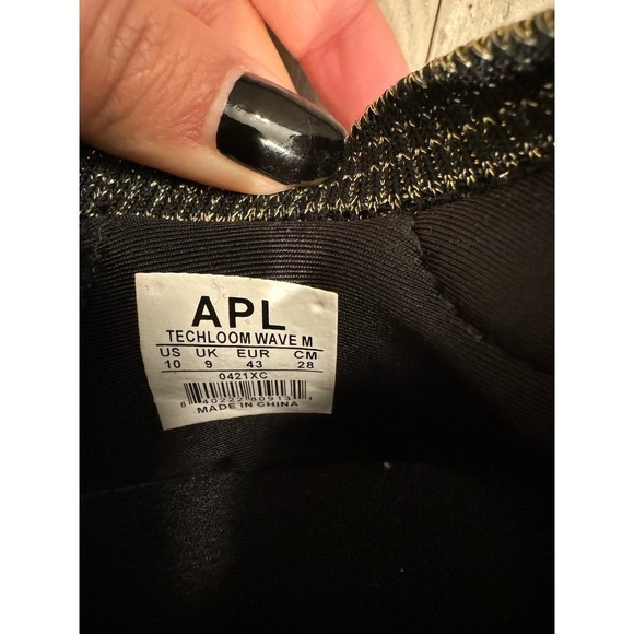 APL TechLoom Wave Black/Gold Metallic Mélange Running Shoe Women's Size 10 - Picture 8 of 9